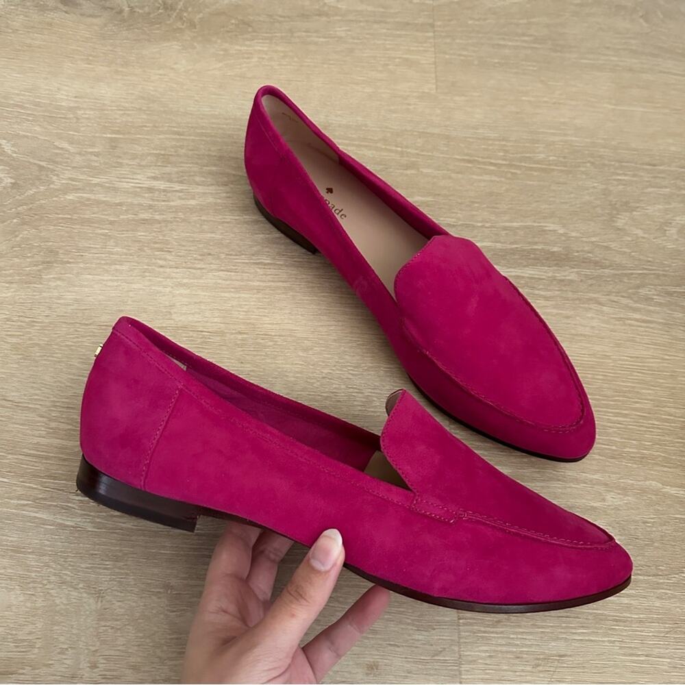 NEW Kate Spade Carima Lipstick Pink Suede Loafer Flats 11